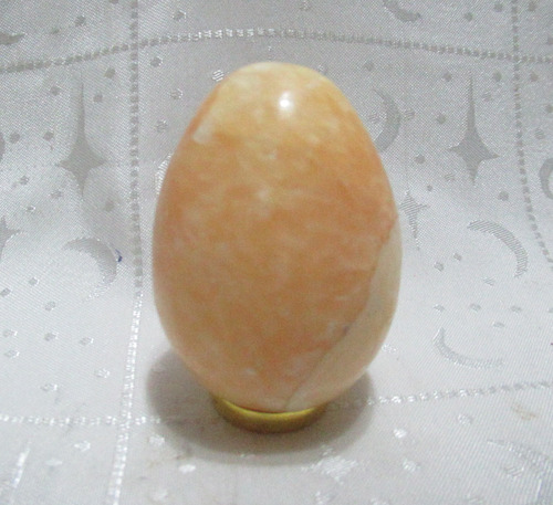 Huevo Piedra Mármol Onix Naranja 5.50cm C/ Soporte (15673) Naranja Claro (Usado)