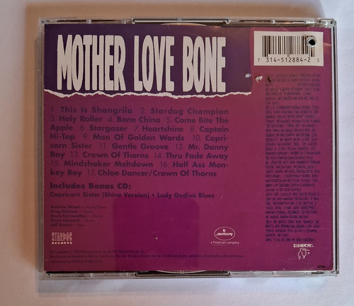 Mother Love Bone S/t 2cds Usa 1992 Edición Limitada (Usado)