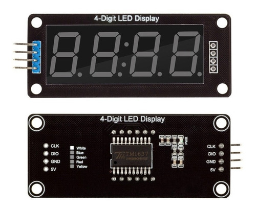 Display 7 Segmentos 4 Dígitos 0.56 Amarelo Tm1637 I2c