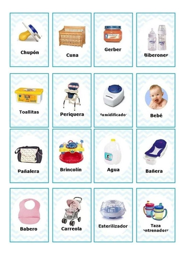 Kit Imprimible Juegos Baby Shower Nene Celeste Y Rosa