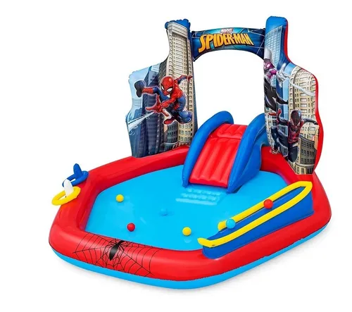 comprar Aberca Inflable Spiderman Con Resbaladilla Bestway