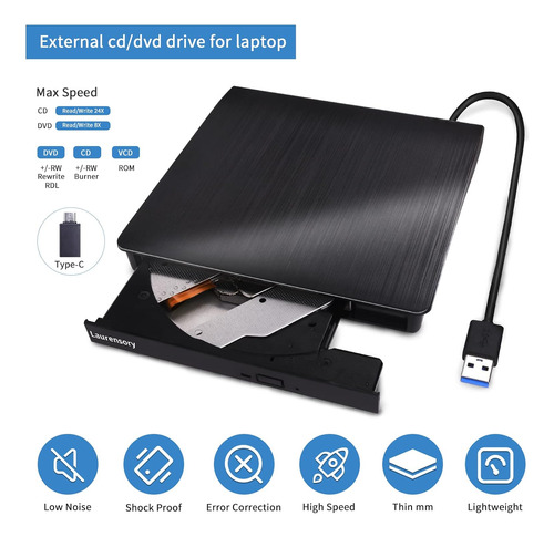 External Dvd Drive Usb 3.0 Type-c Usb Portable Player For...