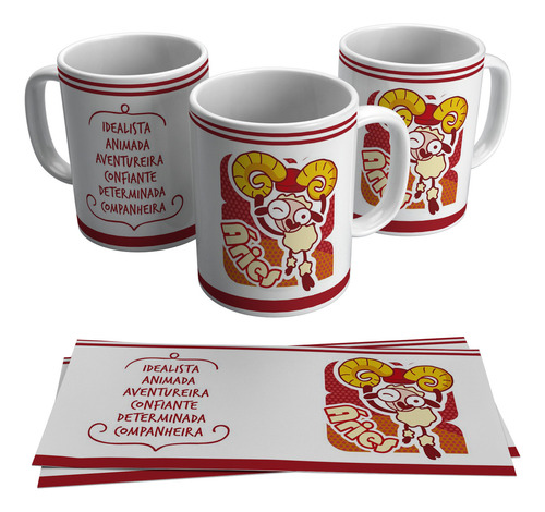 Caneca Ariana Signo Áries Qualidades Horóscopo 325ml