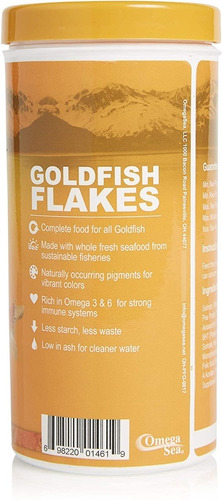 Imagen 2 de 9 de Goldfish Flakes Comida Hojuelas Bailarinas Peces Omega 62g