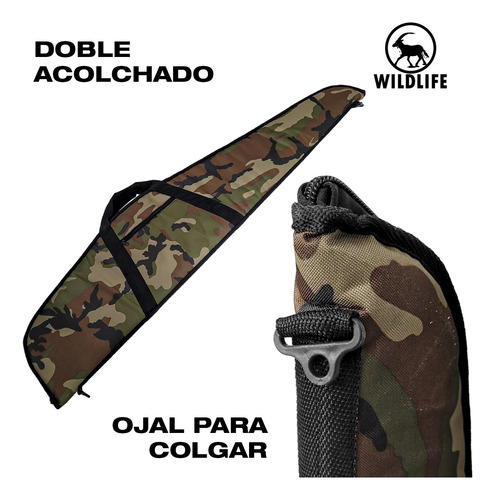 Imagen 3 de 10 de Funda Rifles Carabinas Wild Life 110 A 130 Cm Camu Bandolera