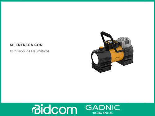 Inflador Portátil Para Auto Gadnic Compresor De Aire 12v 90w