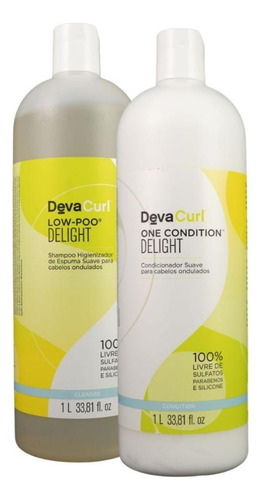 Devacurl Low-poo Delight Kit Shampoo E Condicionador 1l