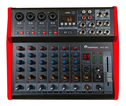 Mezcladora Amplificada Soundtrack Mix-8pc 8 Canales/150w X2