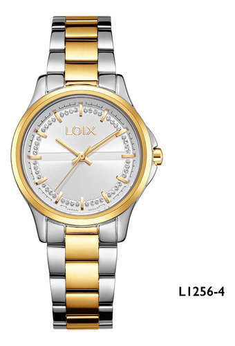 Reloj Dama Loix® L1256-4 Plateado Con Dorado