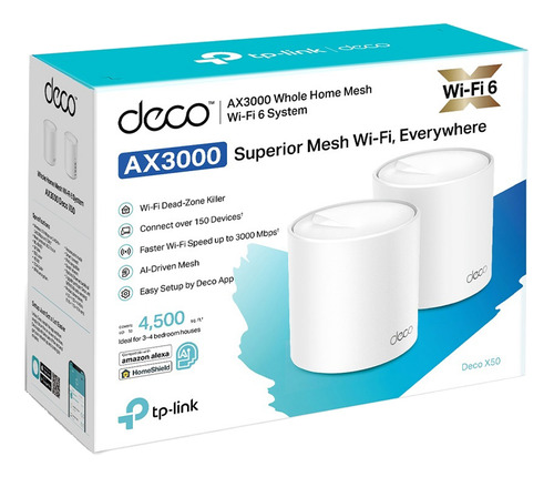 Deco X50 2 Pack Tp-link Mesh Sistema Wifi 6 Ax3000