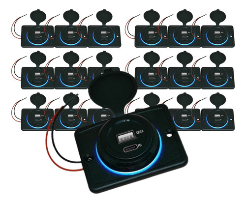 50 Carregador De Celular Para Carro 1 Usb + 1 Tipo C