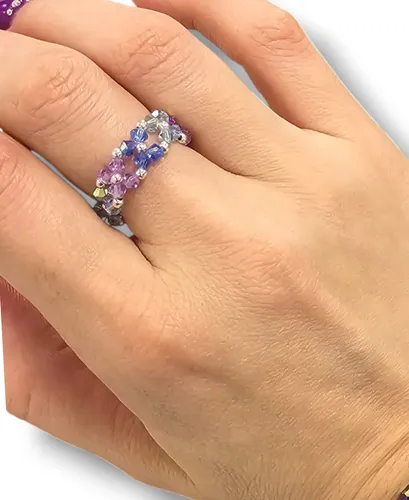 Anillo de plata con cristales swarovski sale