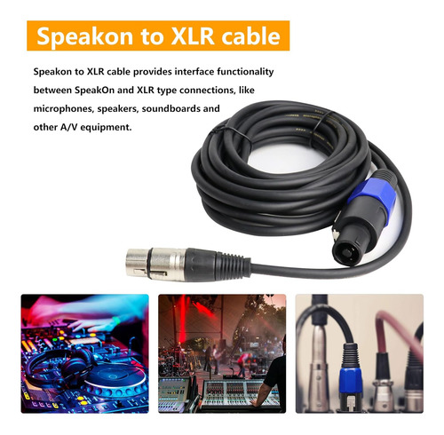 Pack De 1 Cable Speakon De 20 Pies A Xlr Hembra - 1pc Mic...