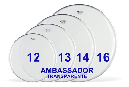 Tom Pack Remo Ambassador Set Parche 12/13/14/16 Transparente