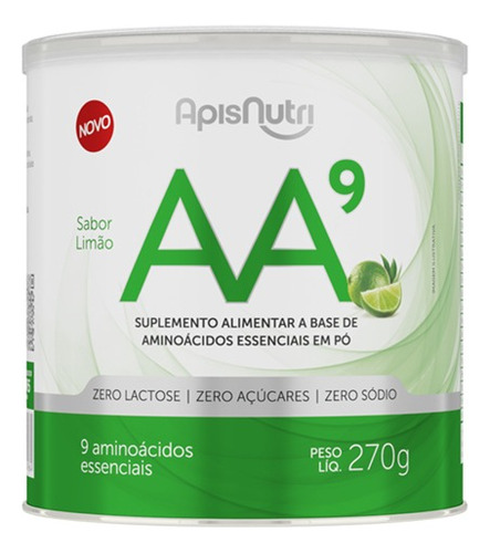 Aa9 - Aminoácidos Essenciais 270g Limão Apisnutri - Sv