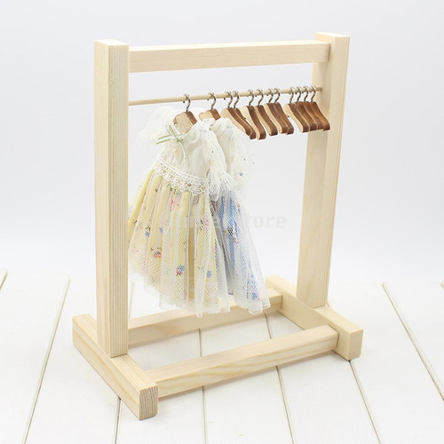 3 Perchas De Madera Para Casa De Muñecas Con Gancho De 12