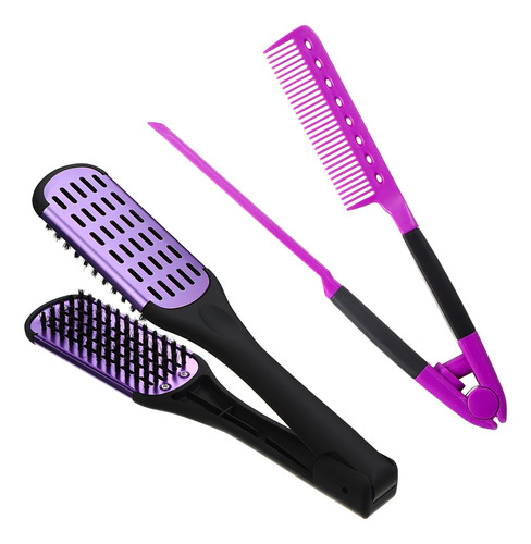 2 Peines Alisadores Para El Cabello, Pinza De Cerdas De Jaba