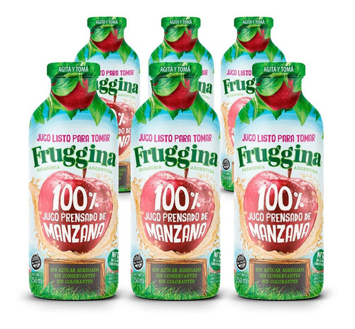 Jugo Listo Para Tomar Fruggina Manzana Pack X 6