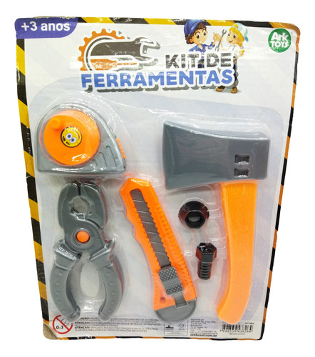 Kit Ferramentas Infantil Tool Work Trena Alicate Machado 
