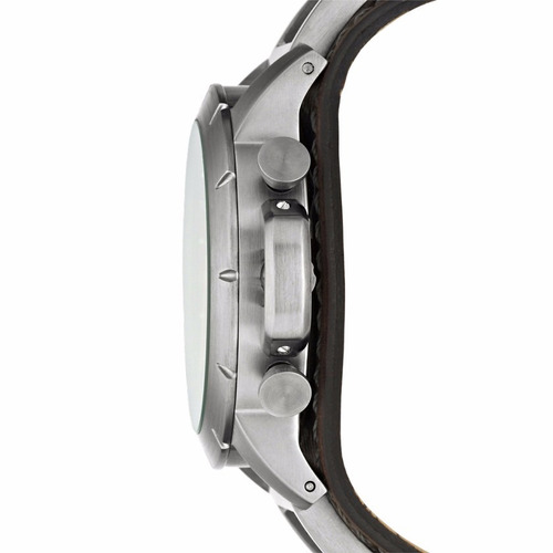 Reloj Fossil Mod. Jr1157 Plateado Correa Cafe Para Hombre