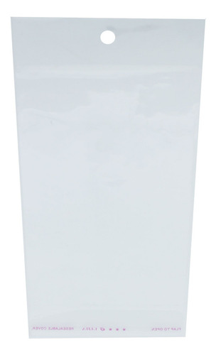 1000 Saquinhos Autocolante Bopp Com Furo - 8x15 Cm