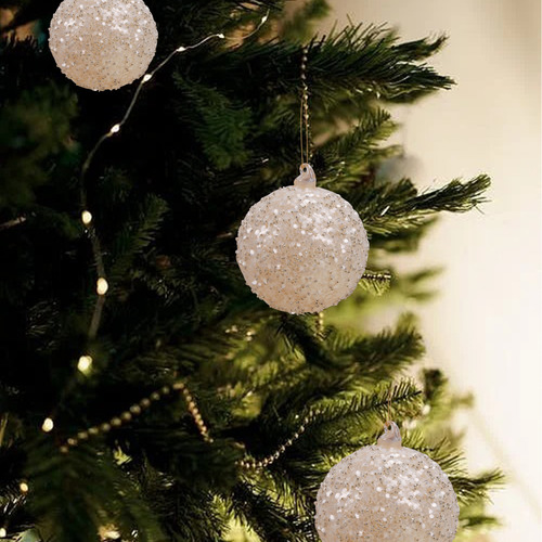 Bola De Cristal Blanca Con Purpurina De 80 Mm Para Fiesta De
