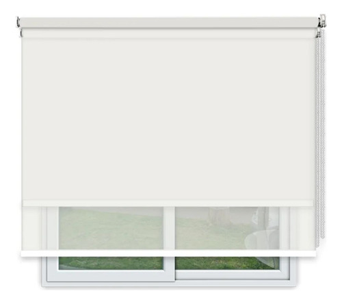 Cortina Roller Doble 100% Blackout-sunscreen 6% 150x120 Cm Beige