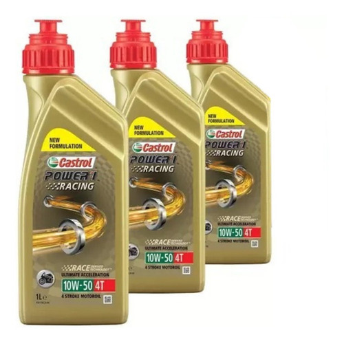 3 Litros Óleo Moto Castrol Power1 4t 10w50 100% Sintético