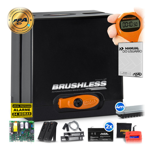 Kit Motor Ppa Dz Brushless 4m 2 Baterias Prog Fotocelula