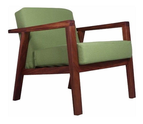 Sillon Ocasional Xanik Madera Solida, Mid-century Green