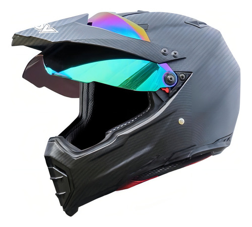 Casco Trail Kov Kx1 Iridium Certificado Dot Fibra De Carbono Color Diseño Fibra De Carbono Tamaño Del Casco L (59cm-60cm