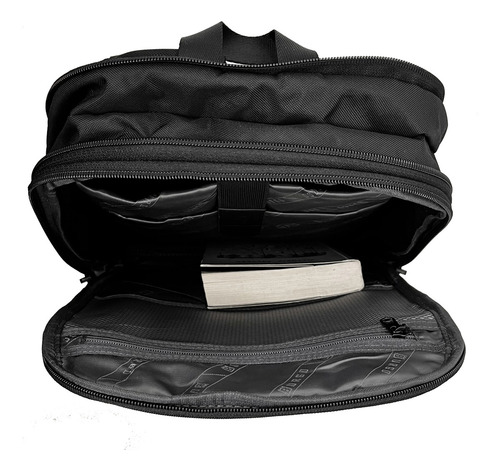 Mochila Antirrobo Porta Notebook Burgo 16lt Génova 77115 Color Negro Diseño de la tela Lisa
