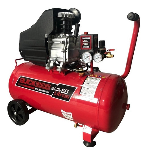 Imagen 2 de 2 de Compresor de aire eléctrico Black Panther BP-C2550B 50L 2.5hp 220V 50Hz rojo