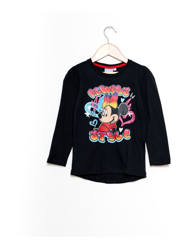 Remera Minnie Mouse Niña Manga Larga Original Disney® 