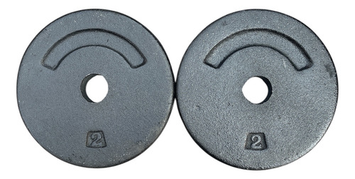 Set De 6 Discos De 2 Kg Modelo Estándar De 1 Pulgada (12 Kg) Negro