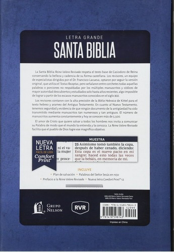 Biblia Letra 12 Puntos Rvr Tapa Dura A Color