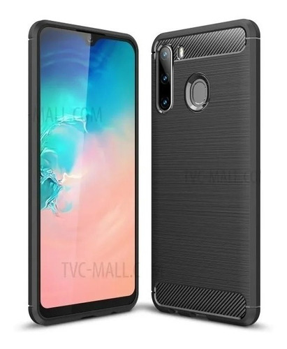 Funda Tpu Fibra Carbono Rugged Para Samsung Galaxy A21 