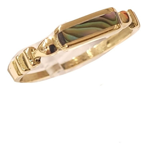 Imagen 2 de 8 de Anillo Tipo Sello Oro 18kts Con Tornasol 1,6grs N°13 Brumat
