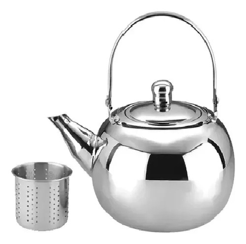 Tetera Con Infusor De Acero Inoxidable Para Cafe Te 1200 Ml Plateado