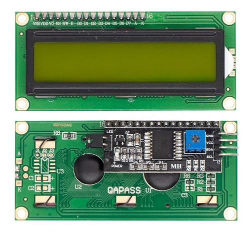 Display Lcd 16x2 Con I2c Fondo Amarillo