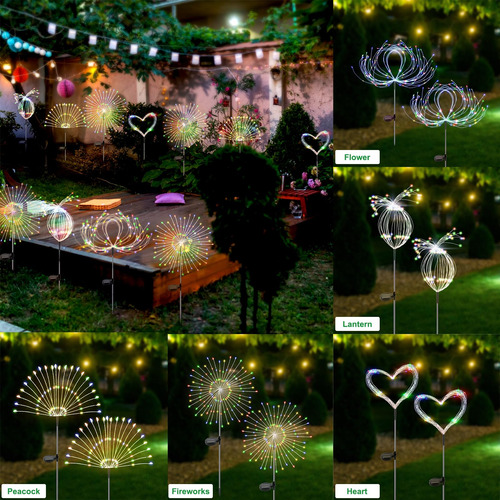 Luces Solares De Jardin A Prueba De Agua Led Multicolor Multicolor