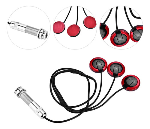 Micrófono Piezo Autoadhesivo Con Jack Para Guitarra
