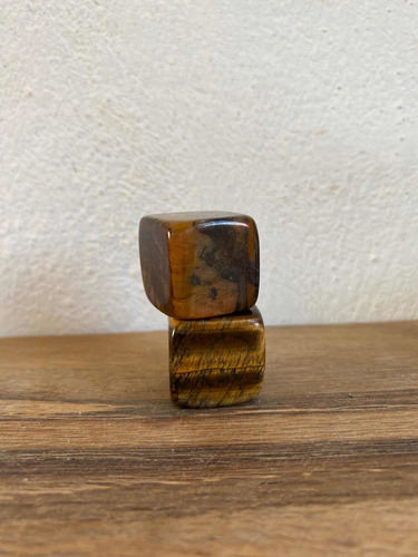 1 Cubo Ojo De Tigre Natural Sólido Platónico Reiki Chakras