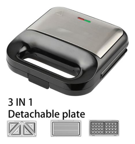 Parrilla Para Panini De 2 Rebanadas, Desmontable, 3/7 En 1