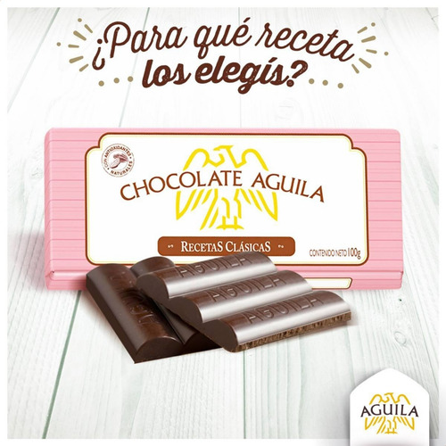 Imagen 3 de 10 de Chocolate Aguila Taza Negro Sin Tacc Libre De Gluten