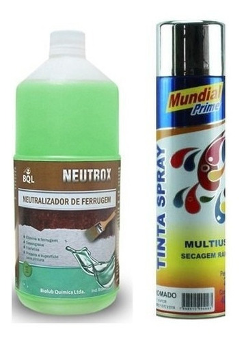 Kit Tinta Spray Cromado Automotiva + Neutralizador Ferrugem