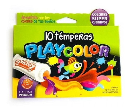 Temperas Escolares Playcolor 8cc Caja X 10 Todas Marron