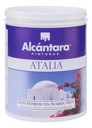 Pintura Látex Exterior Atalia Color 1 Litro Alcántara Color Rojo Manchester