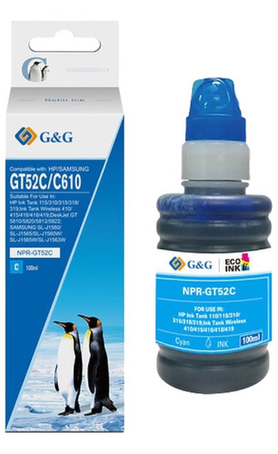 Tinta Alternativa Para Hp Gt51bk (gt53bk) /gt52 100 Ml