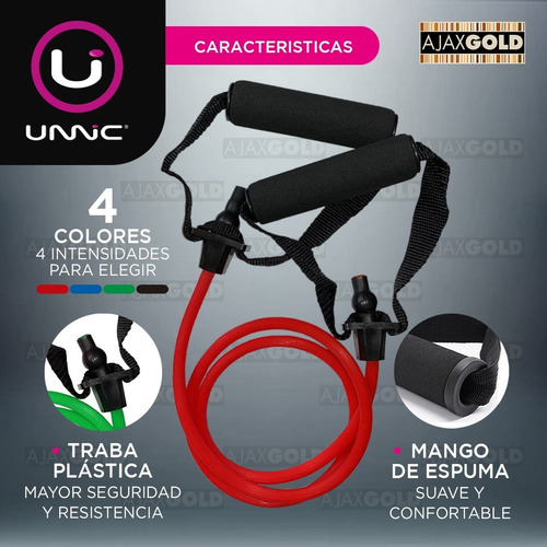 Imagen 5 de 7 de Banda Resistencia Manija Latex Tension Media Fitness Larga